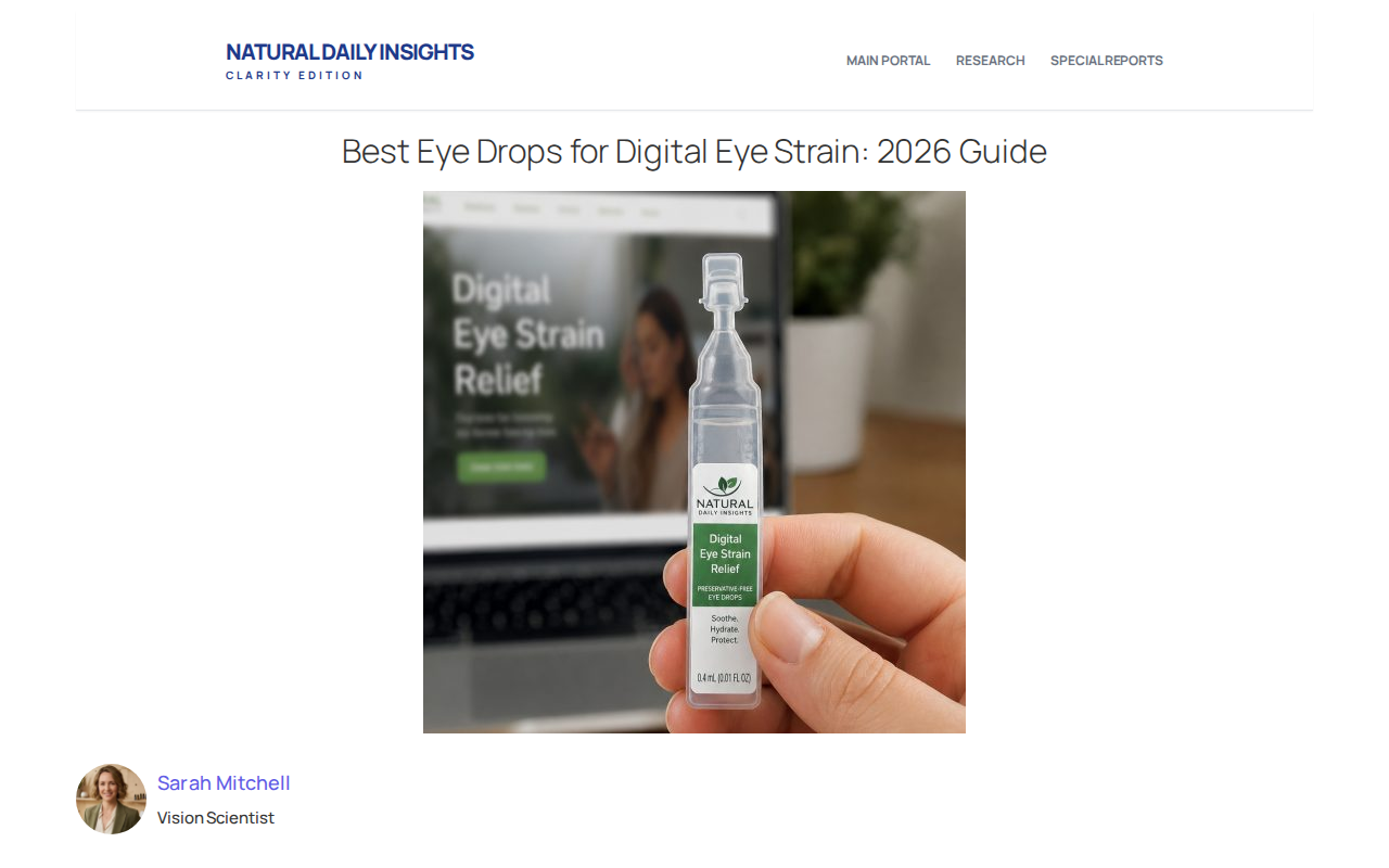 Eye drops guide homepage screenshot