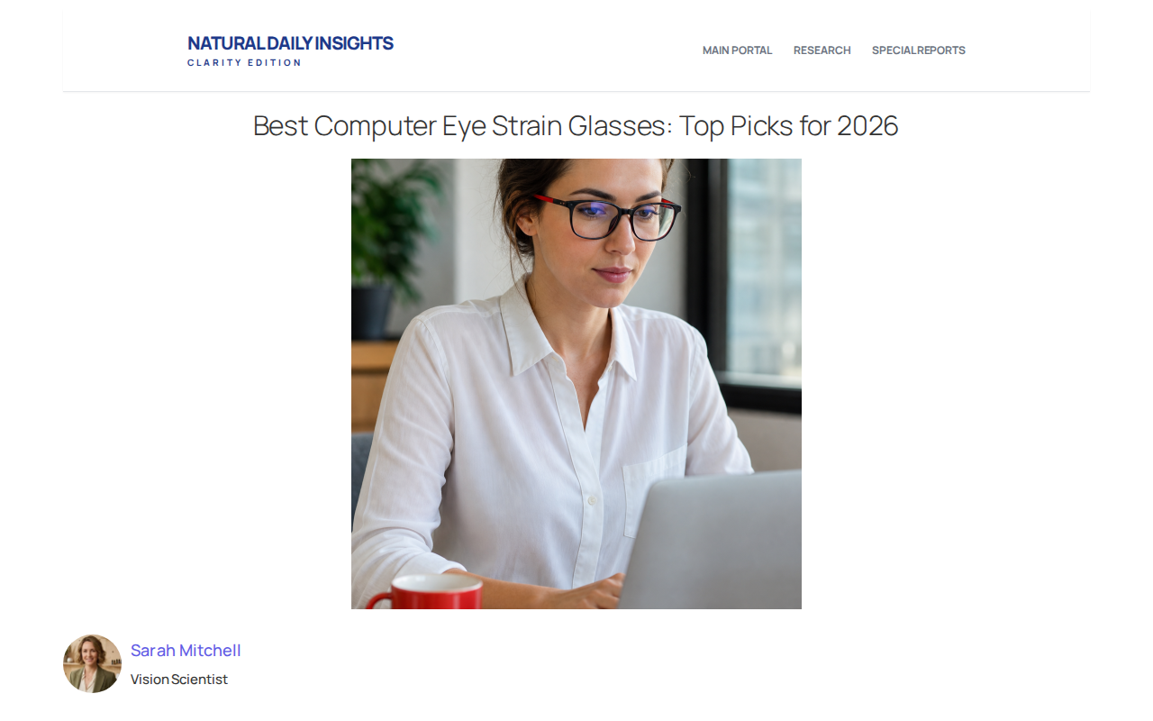 Computer eye strain glasses guide screenshot