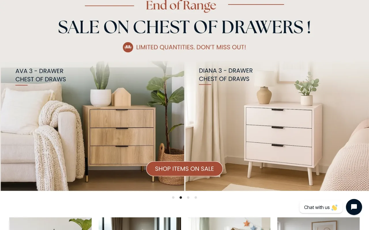 Screenshot of the Me&Co Furniture website