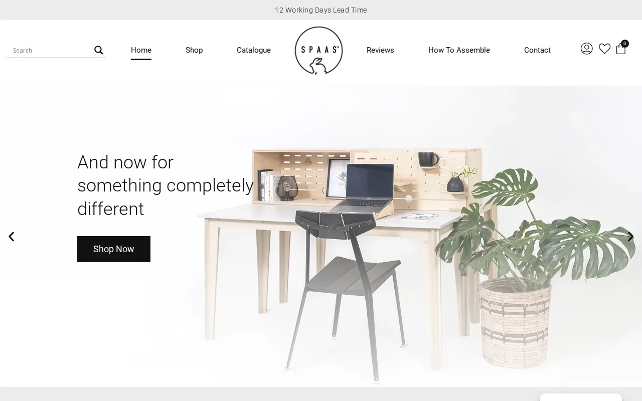 Screenshot of the Spaas website