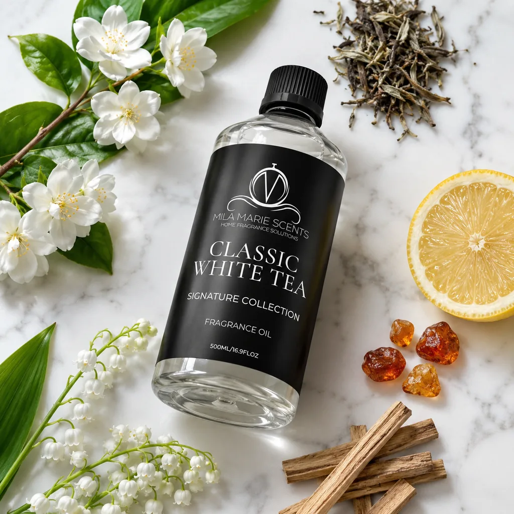 Mila Marie Scents Classic White Tea: visual reference for 3. Mila Marie Scents Classic White Tea, Airy and Spa-Like