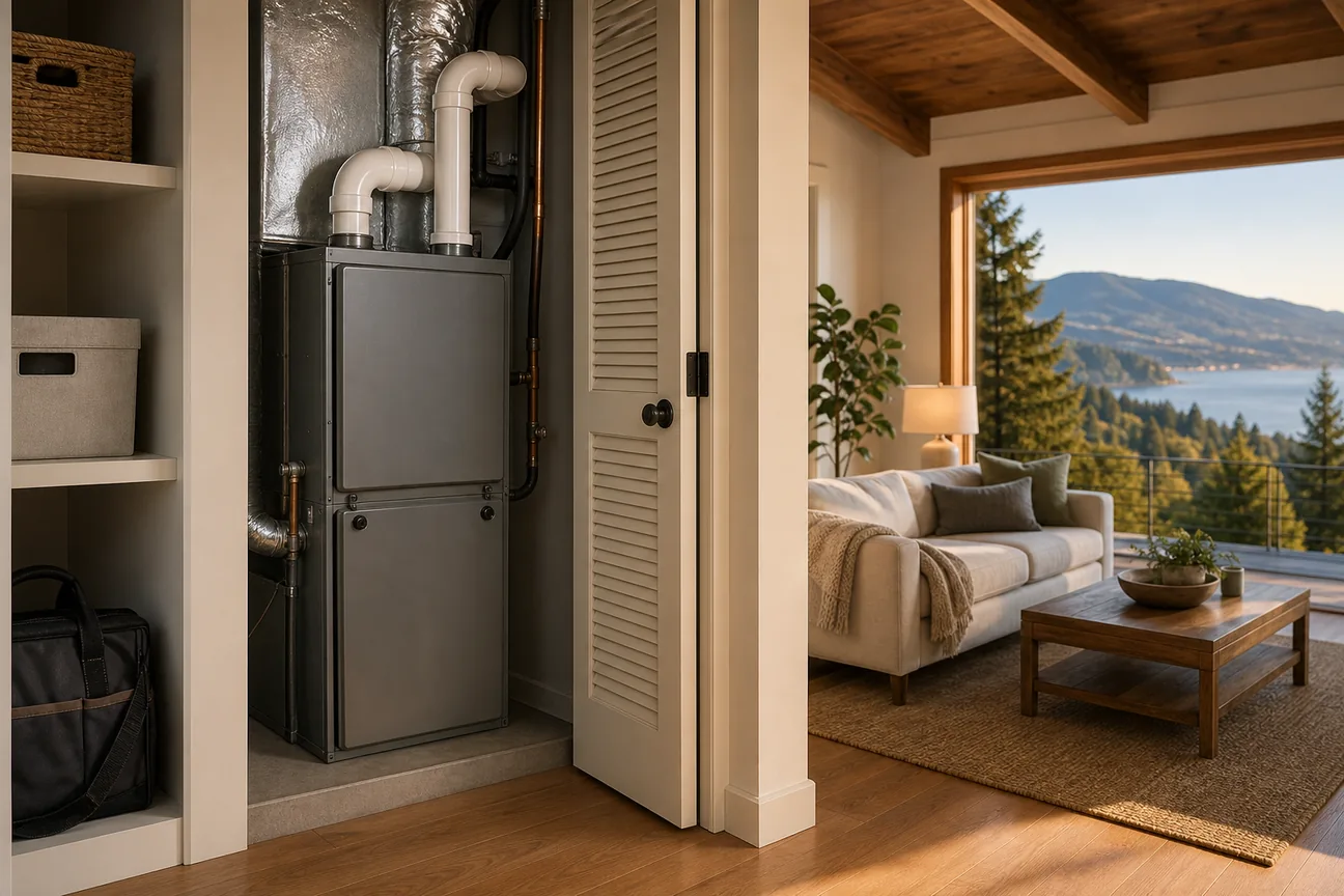 Editorial illustration for Best Furnace Brands for Northern California Homes