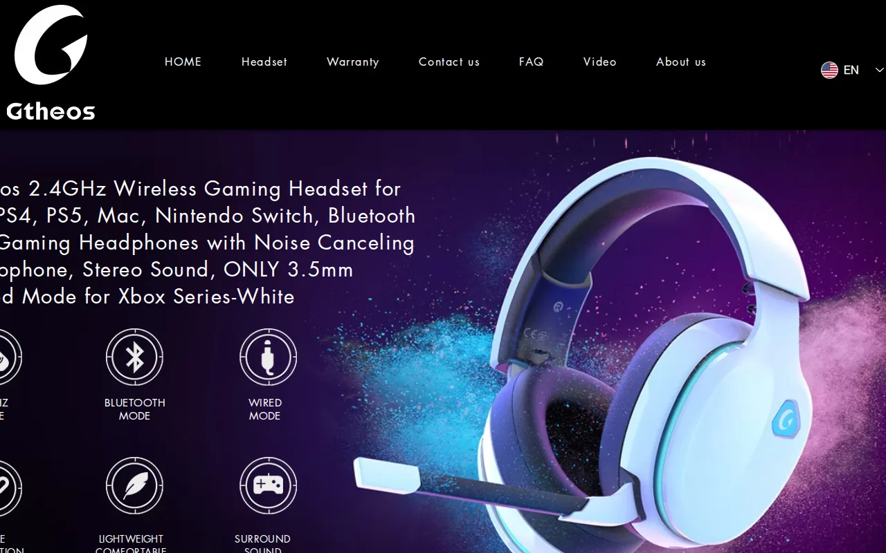 Screenshot of the Gtheos website