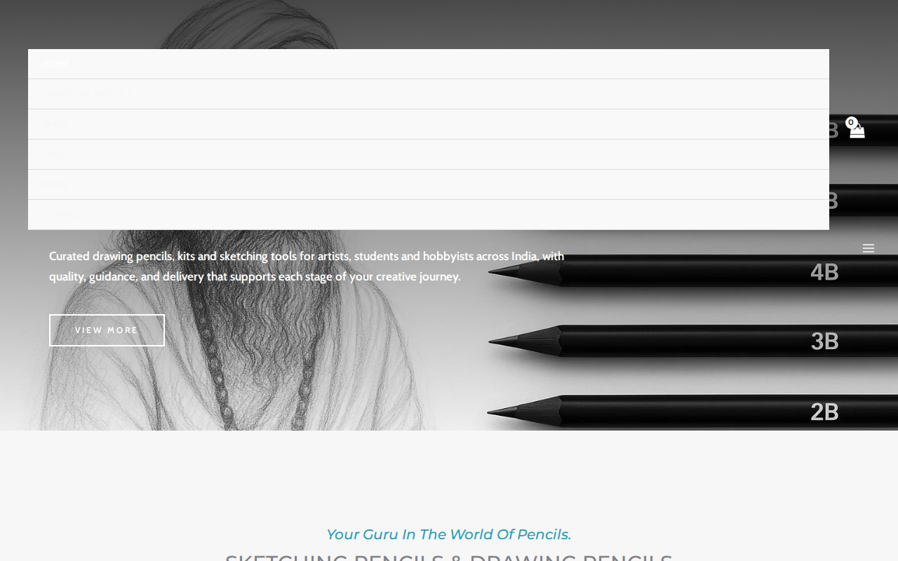 Drawing Pencils Guru homepage screenshot