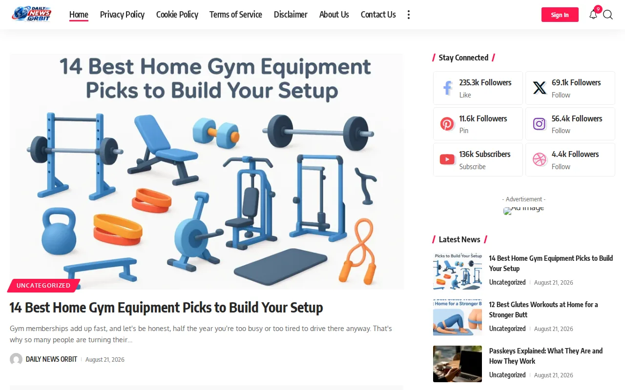 Screenshot of the Daily News Orbit website
