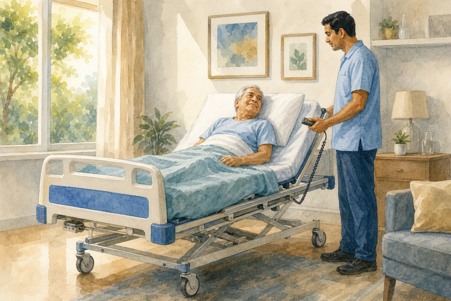 Illustration for Motorized electric bed rental services