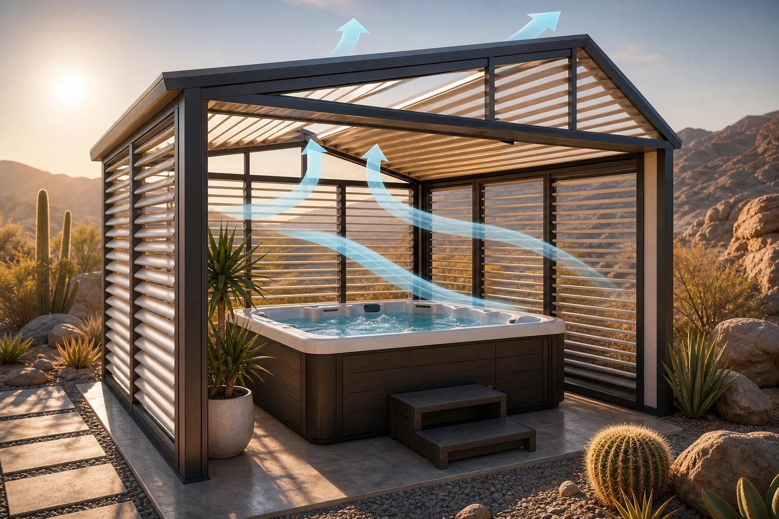 Spa Sunhouse: visual reference for 4. Spa Sunhouse, Smart Design for Maximum Airflow