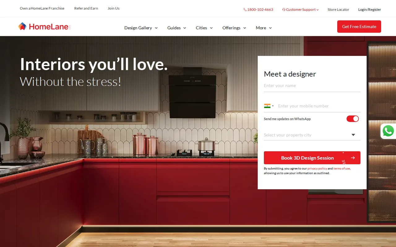 HomeLane: visual reference for 3. HomeLane, Modular furniture-led interiors