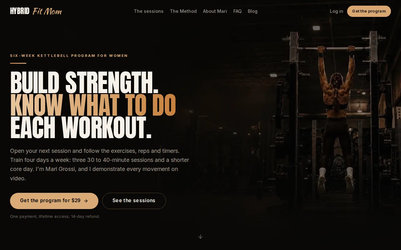 Screenshot of the ABC Kettlebell Program website