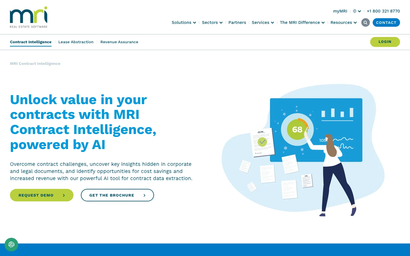 Screenshot of the MRI Contract Intelligence website