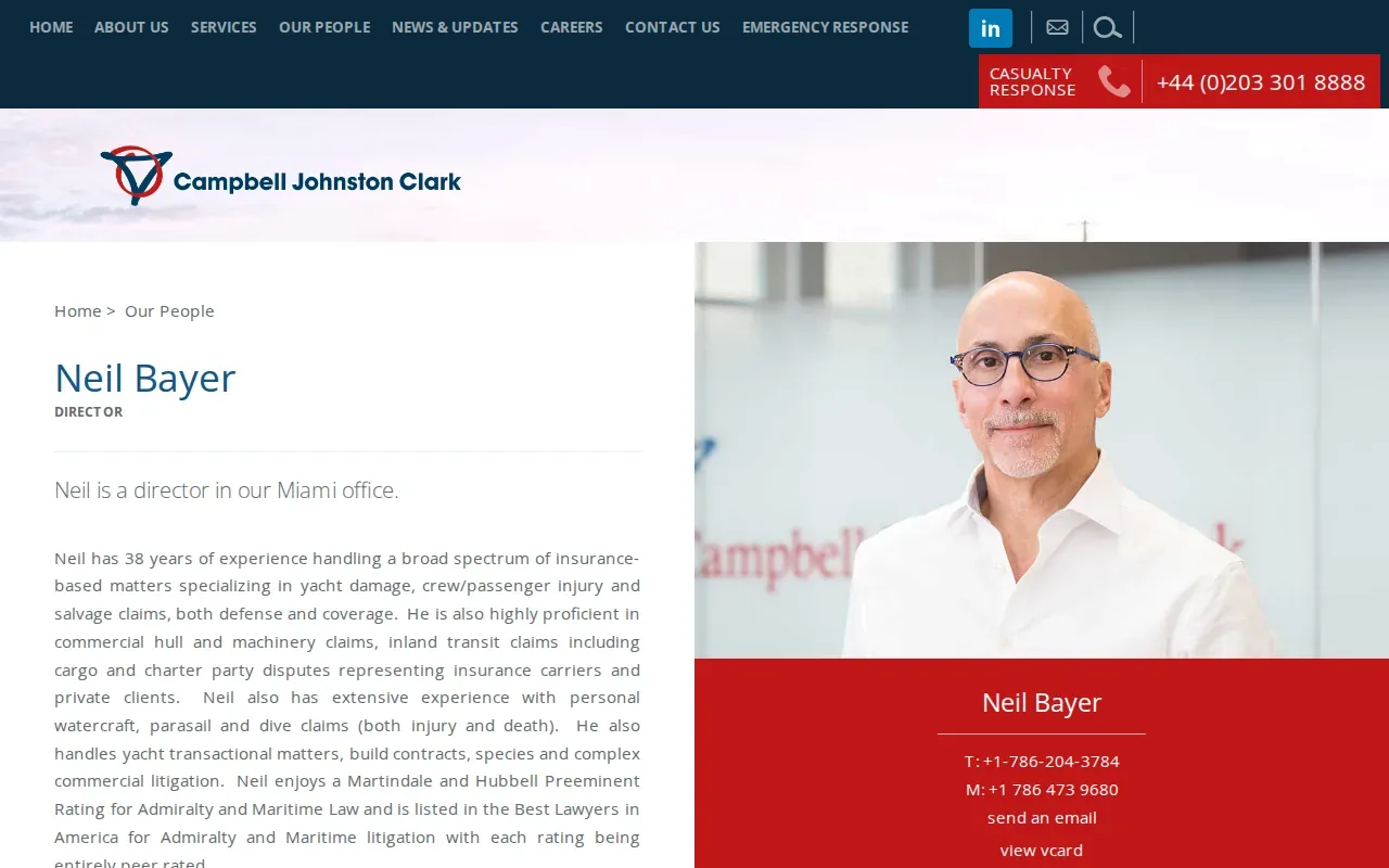 Screenshot of the Neil Bayer website