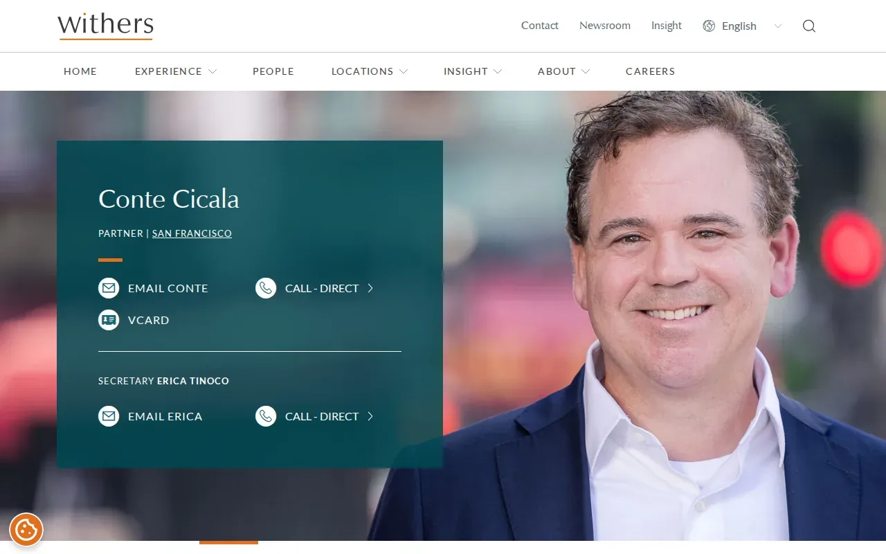Screenshot of the Conte Cicala website