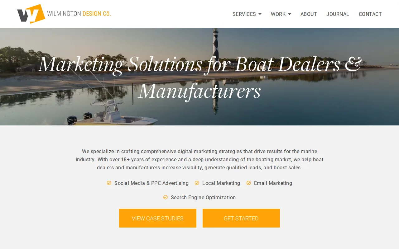Wilmington Design Co: visual reference for 7. Wilmington Design Co — 18 Years of Marine Web and Marketing