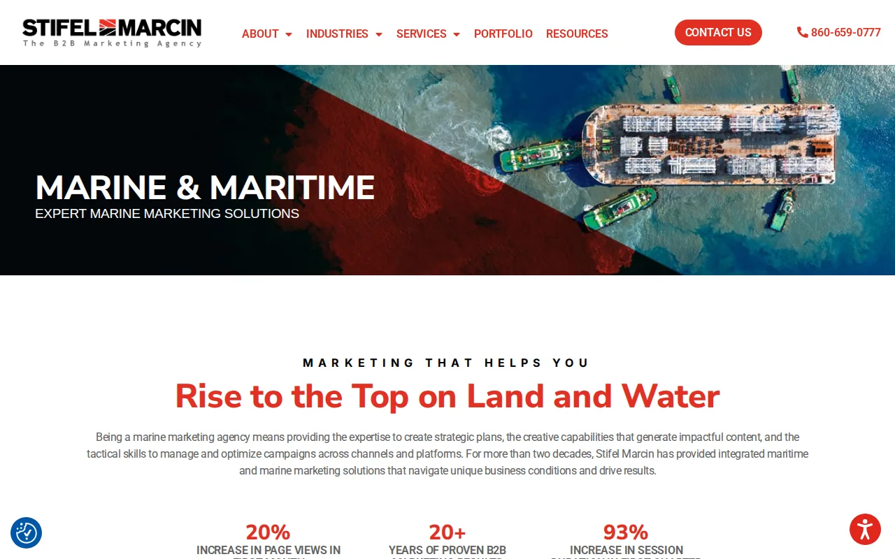Stifel Marcin: visual reference for 9. Stifel Marcin — B2B Marine Industry Marketing