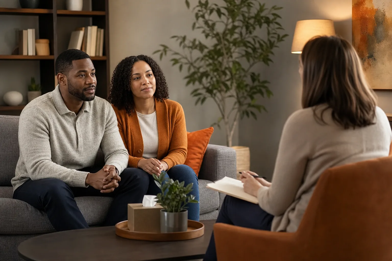 Cincinnati couples counseling session with a marriage therapist.