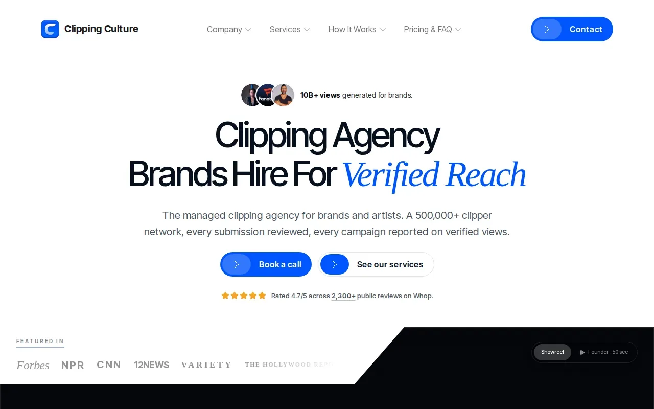 Screenshot of the Clipping Culture website