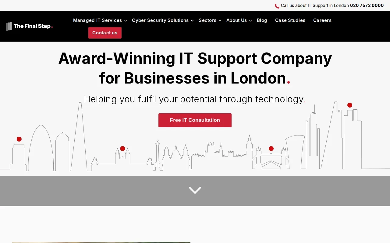 Screenshot of the The Final Step website