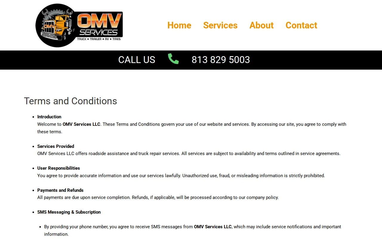 OMV Services LLC: visual reference for 5. OMV Services LLC — 24/7 Mobile Tire Help for Truck Operators