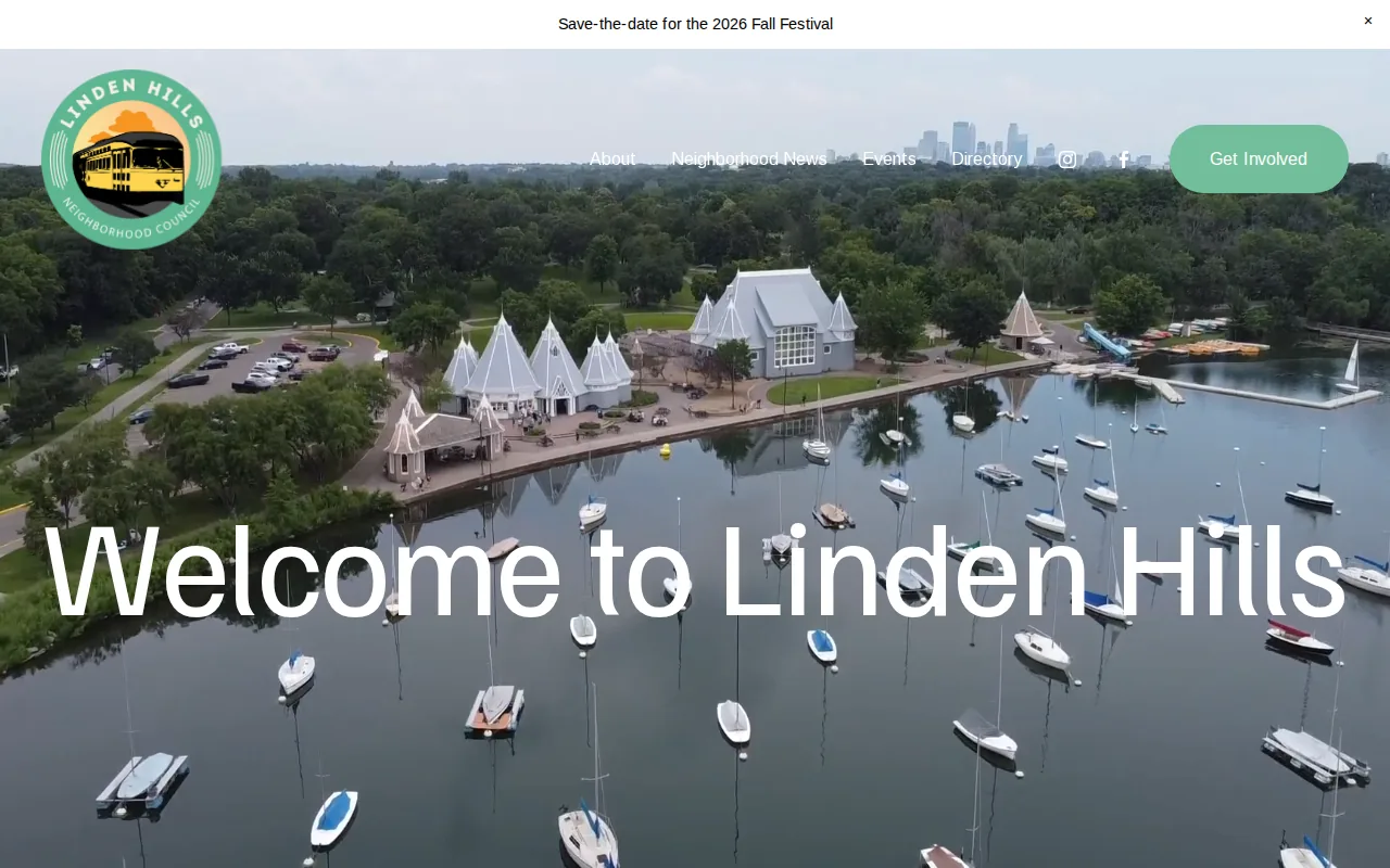 Screenshot of the Linden Hills website