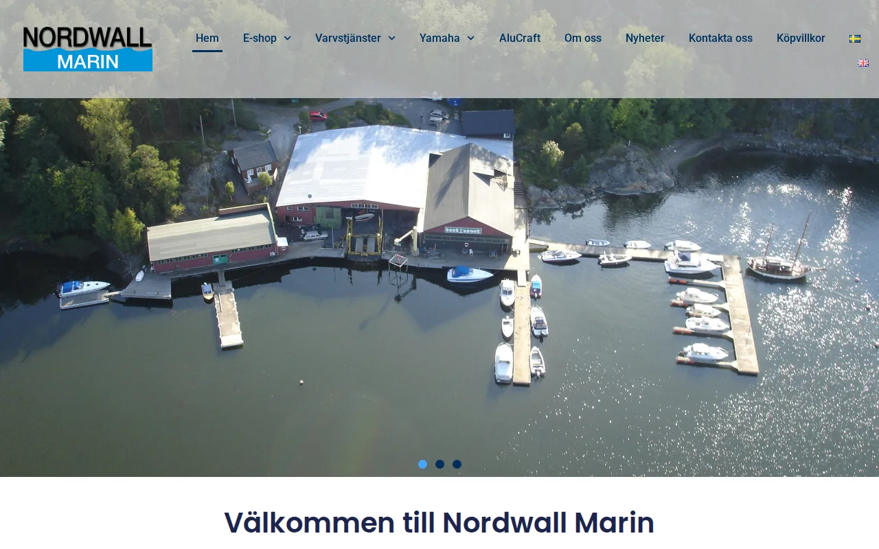 Screenshot of the Nordwall Marin website