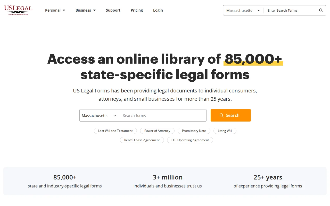 US Legal Forms: visual reference for 10. US Legal Forms, Extensive state-specific form coverage