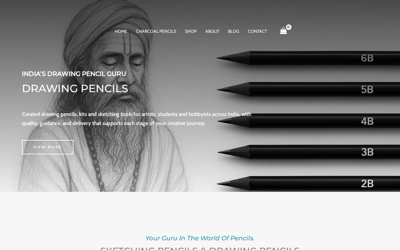 Drawing Pencils Guru homepage screenshot