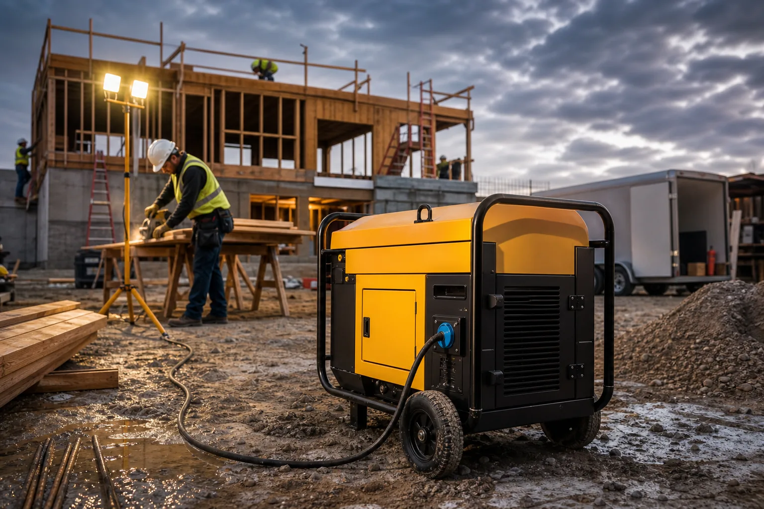 Illustration for Portable jobsite diesel generators