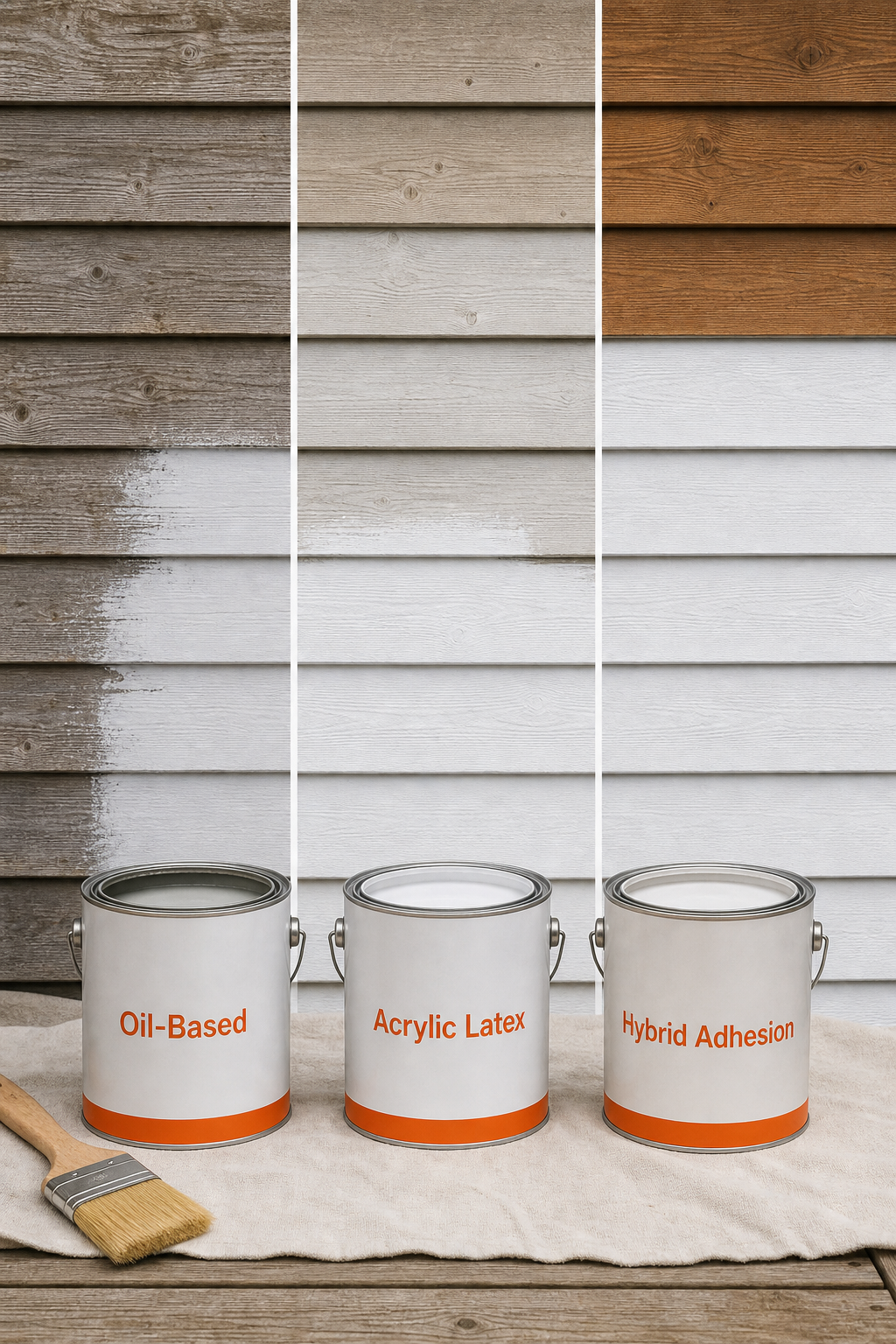 A realistic illustration of three primer cans labeled 