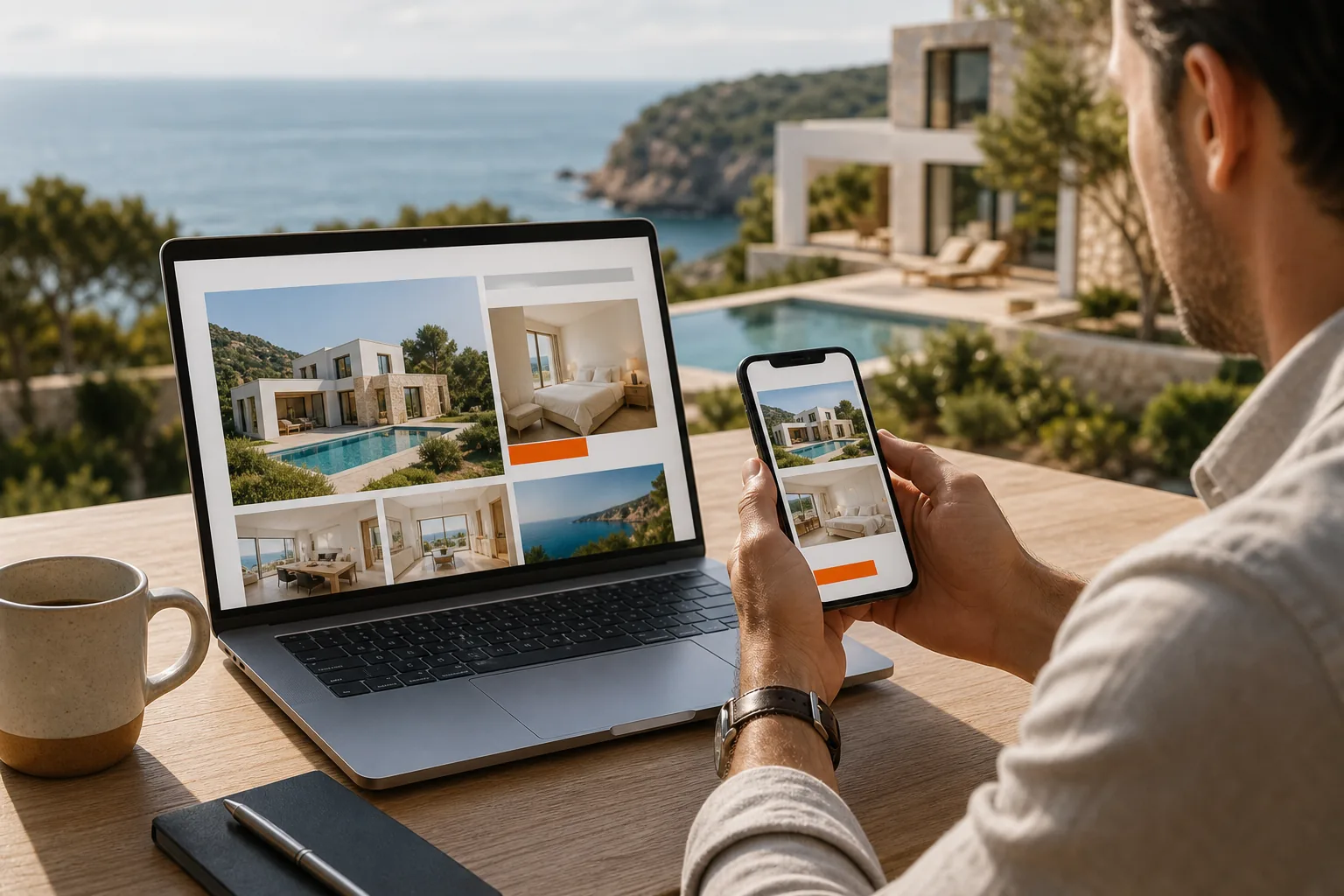 mobile-first luxury real estate website design on phone and laptop.