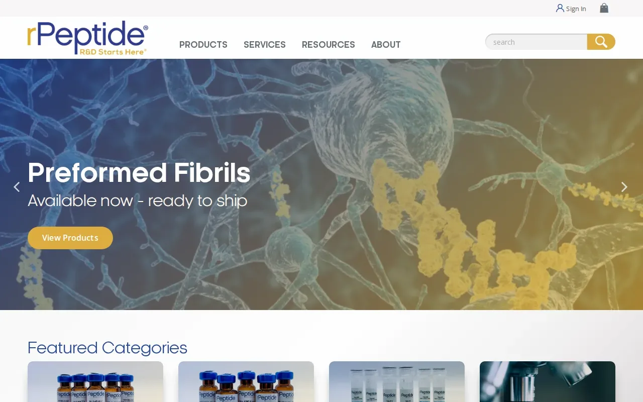 Screenshot of the rPeptide website