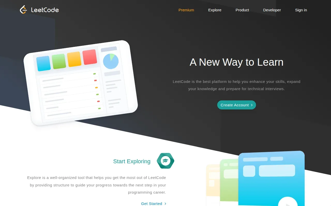 Screenshot of the LeetCode website