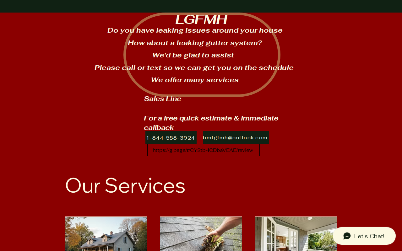 LGFMH Construction homepage screenshot