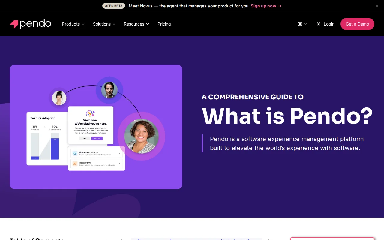 Pendo: visual reference for 7. Pendo — Product Adoption, Onboarding, and In-App Guidance