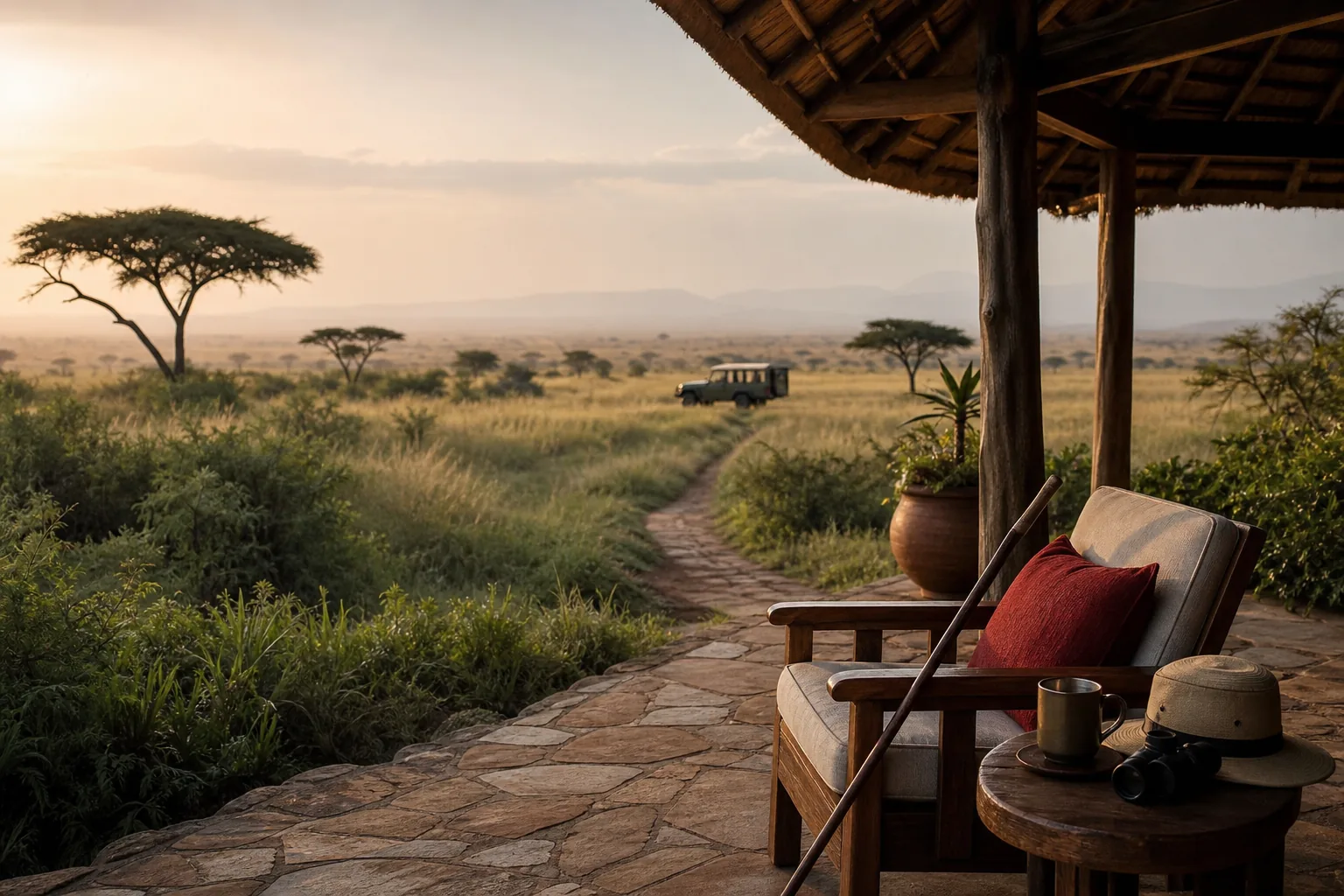Comfortable Tanzania safari lodge setting for senior travelers