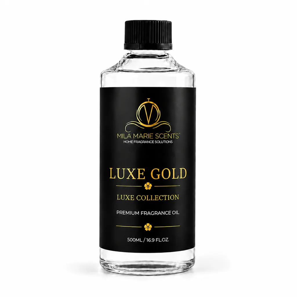 Luxe Gold: visual reference for 5. Luxe Gold | Bergamot & Lemon · Magnolia & Jasmine · Koa Wood