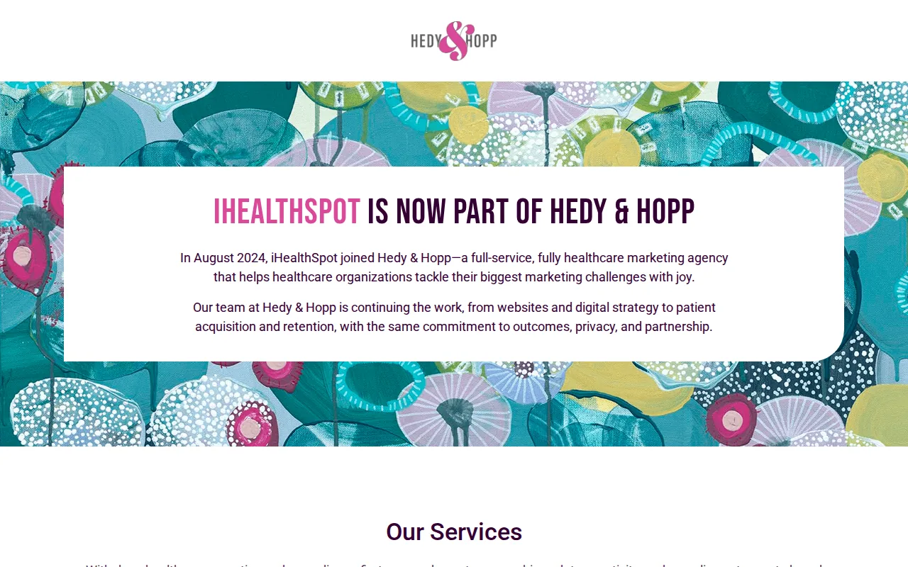 Screenshot of the iHealthSpot website