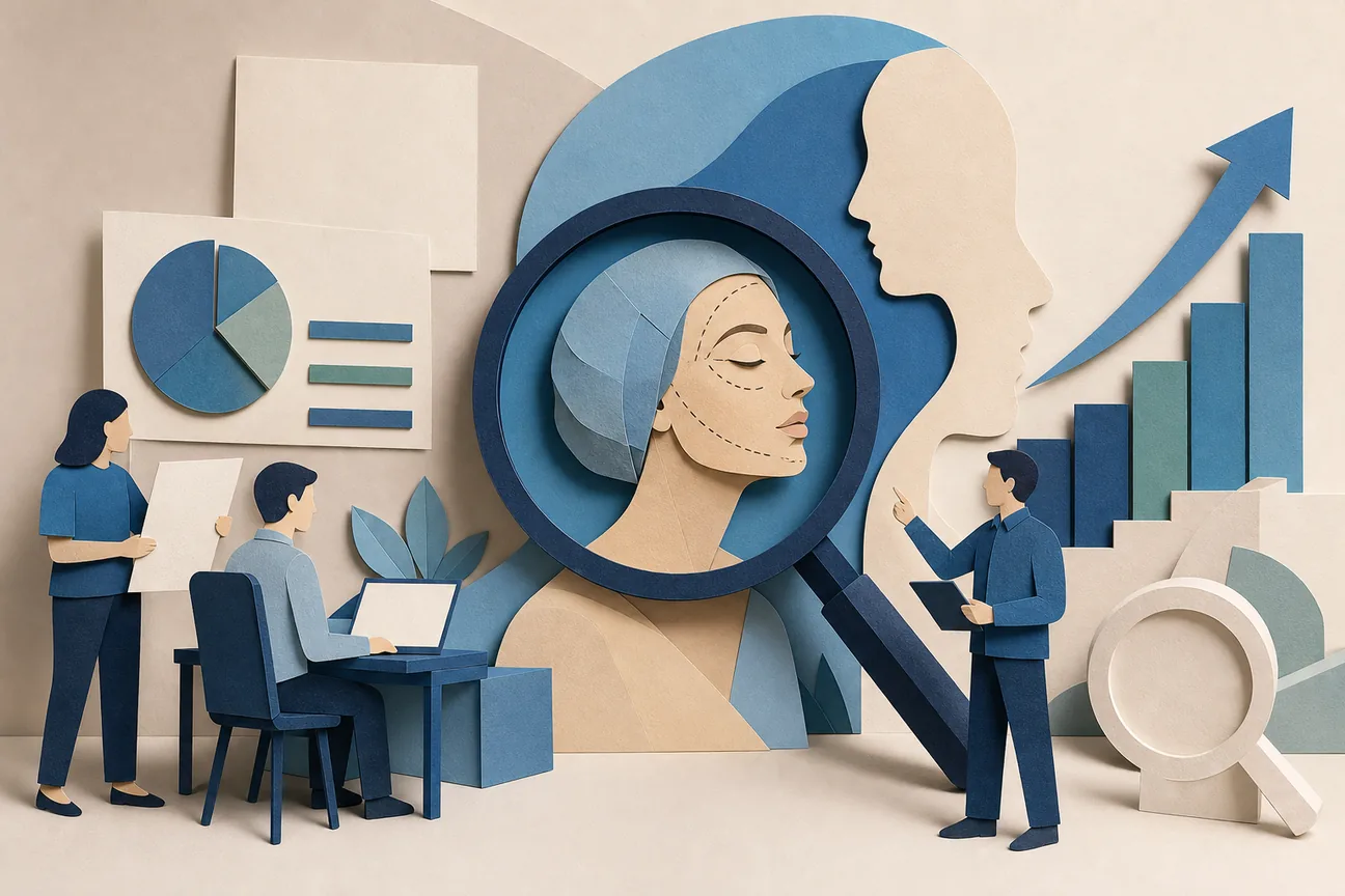 Papercraft illustration of Best SEO Agencies for Plastic Surgeons
