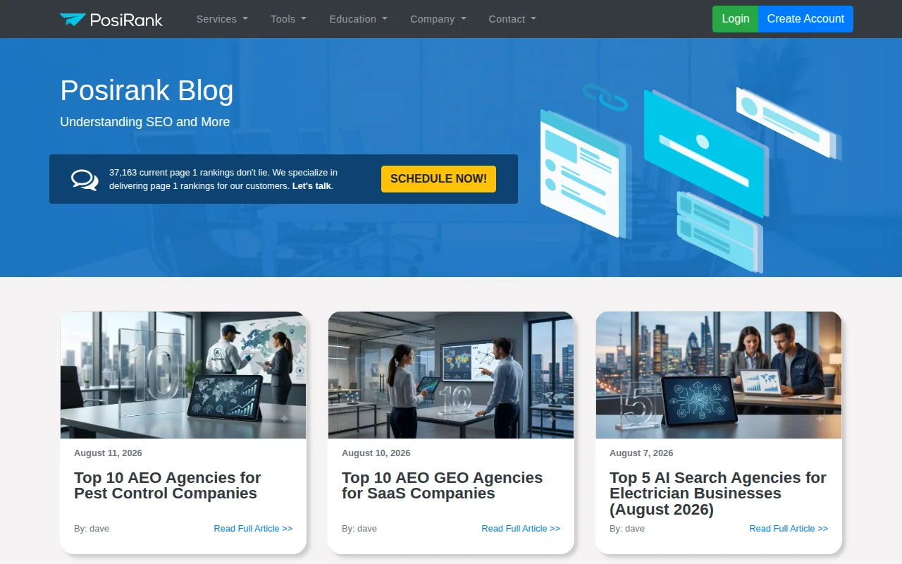 Screenshot of the Posirank website