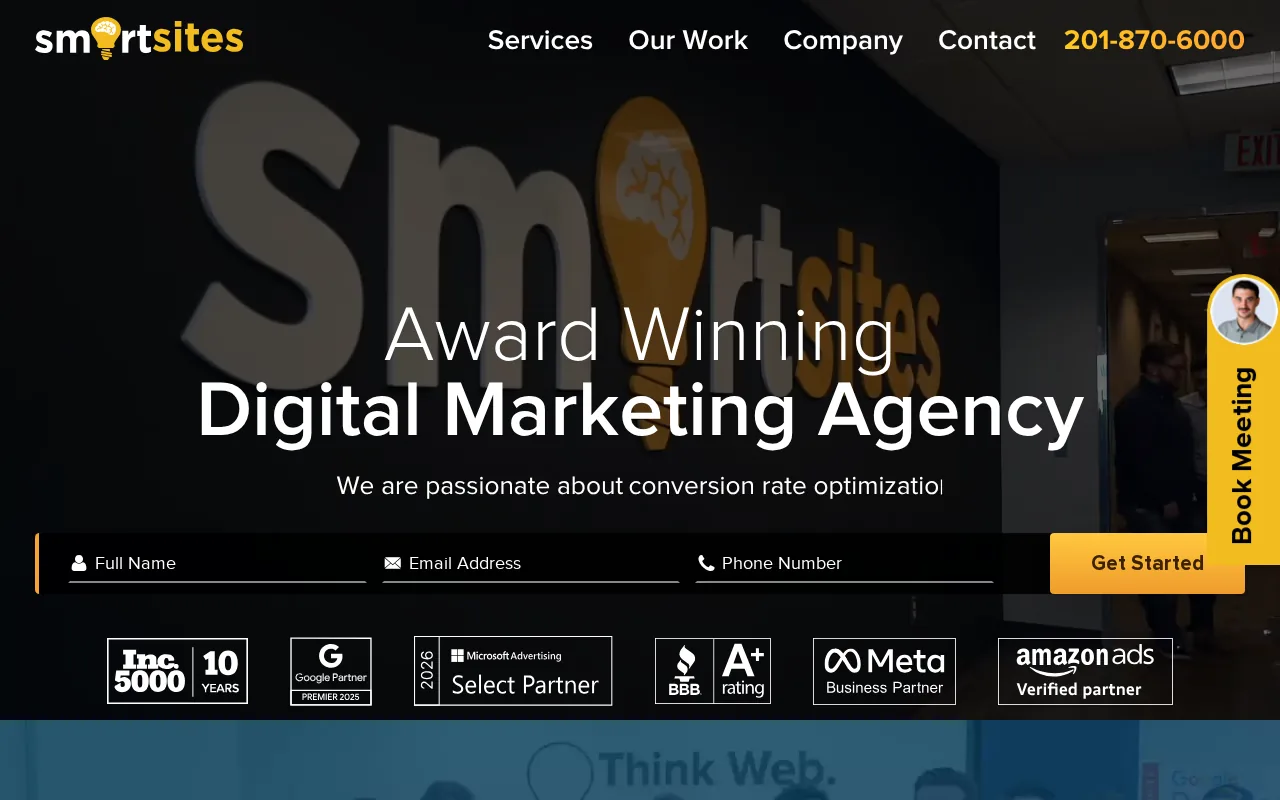 Screenshot of the SmartSites website