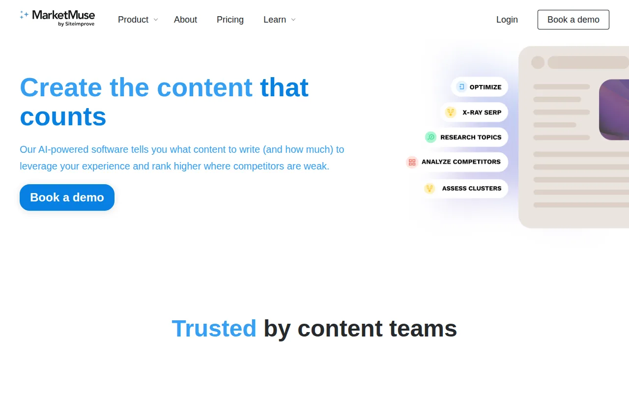 MarketMuse: visual reference for 10. MarketMuse