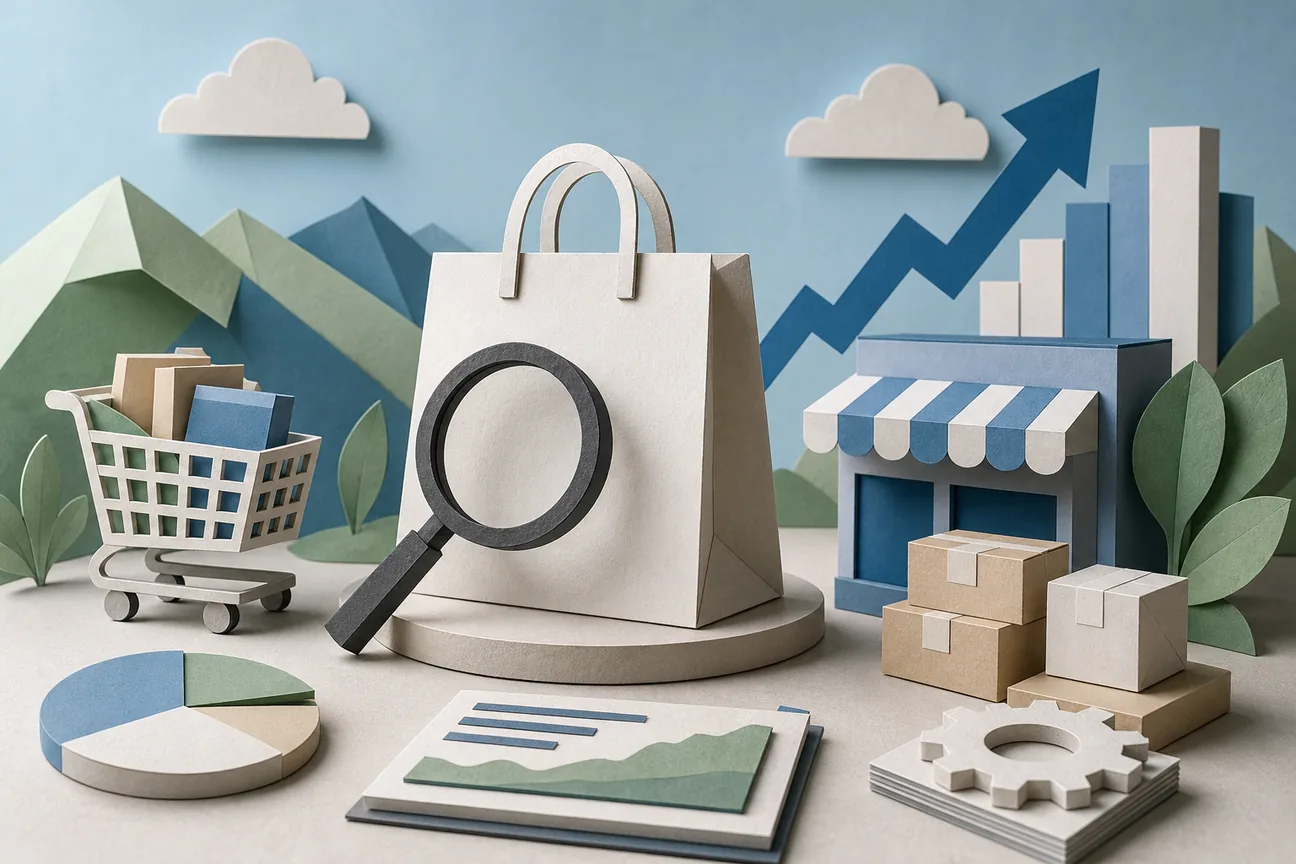 Papercraft illustration of Best SEO Tool for Ecommerce: 5 Top Picks