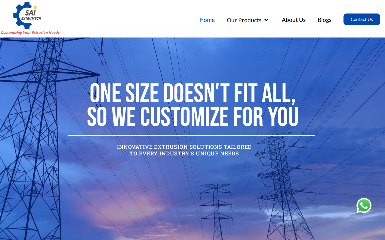 Sai Extrumech homepage screenshot