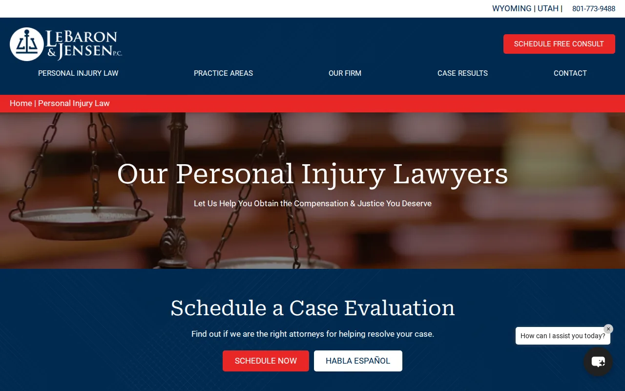 Screenshot of the LeBaron & Jensen website