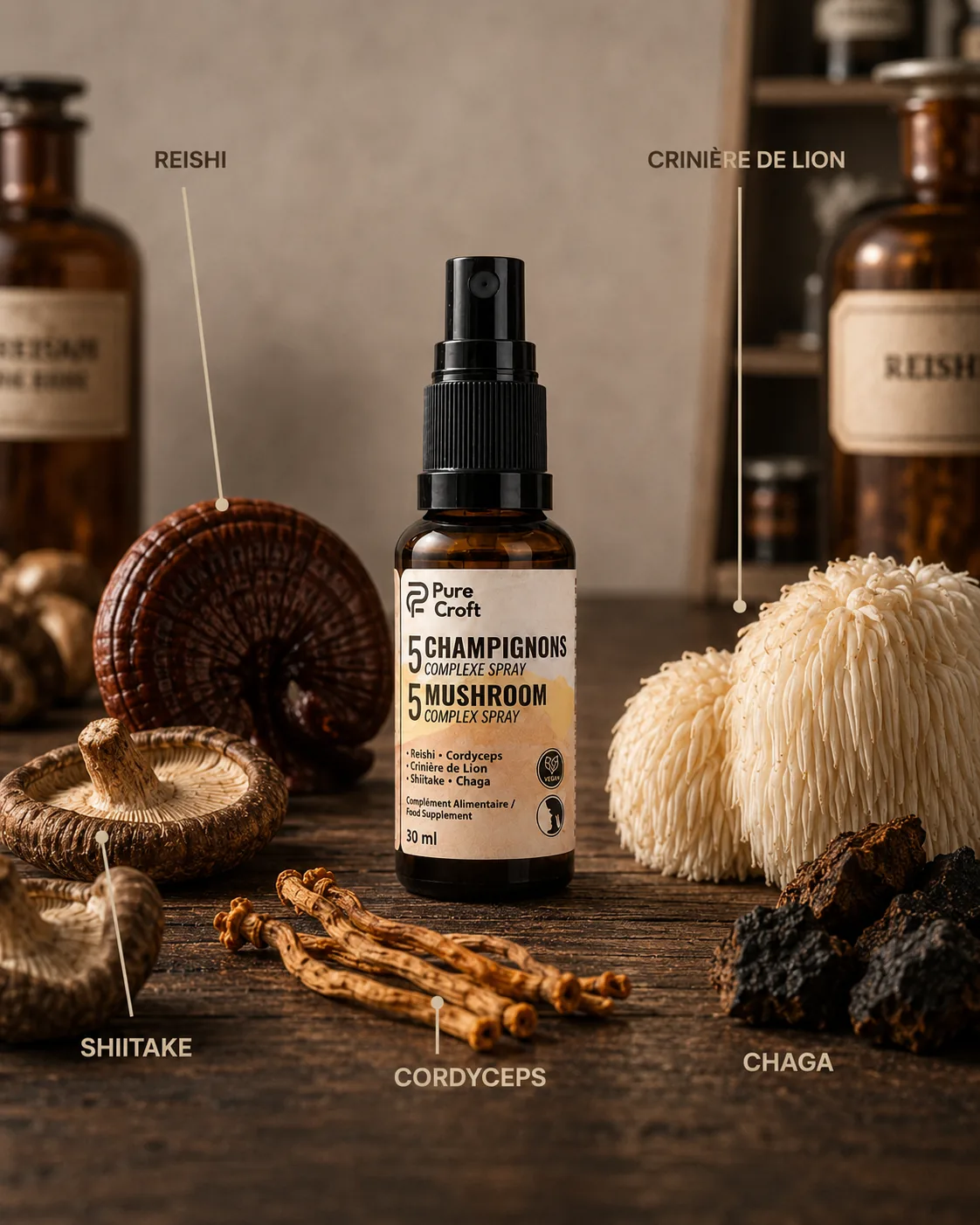 Extrait de champignons en spray pour routine sommeil