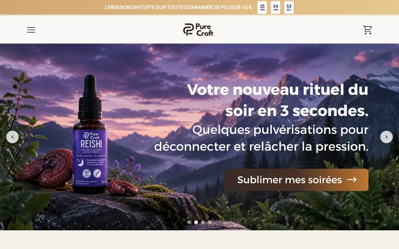 Pure Croft homepage screenshot