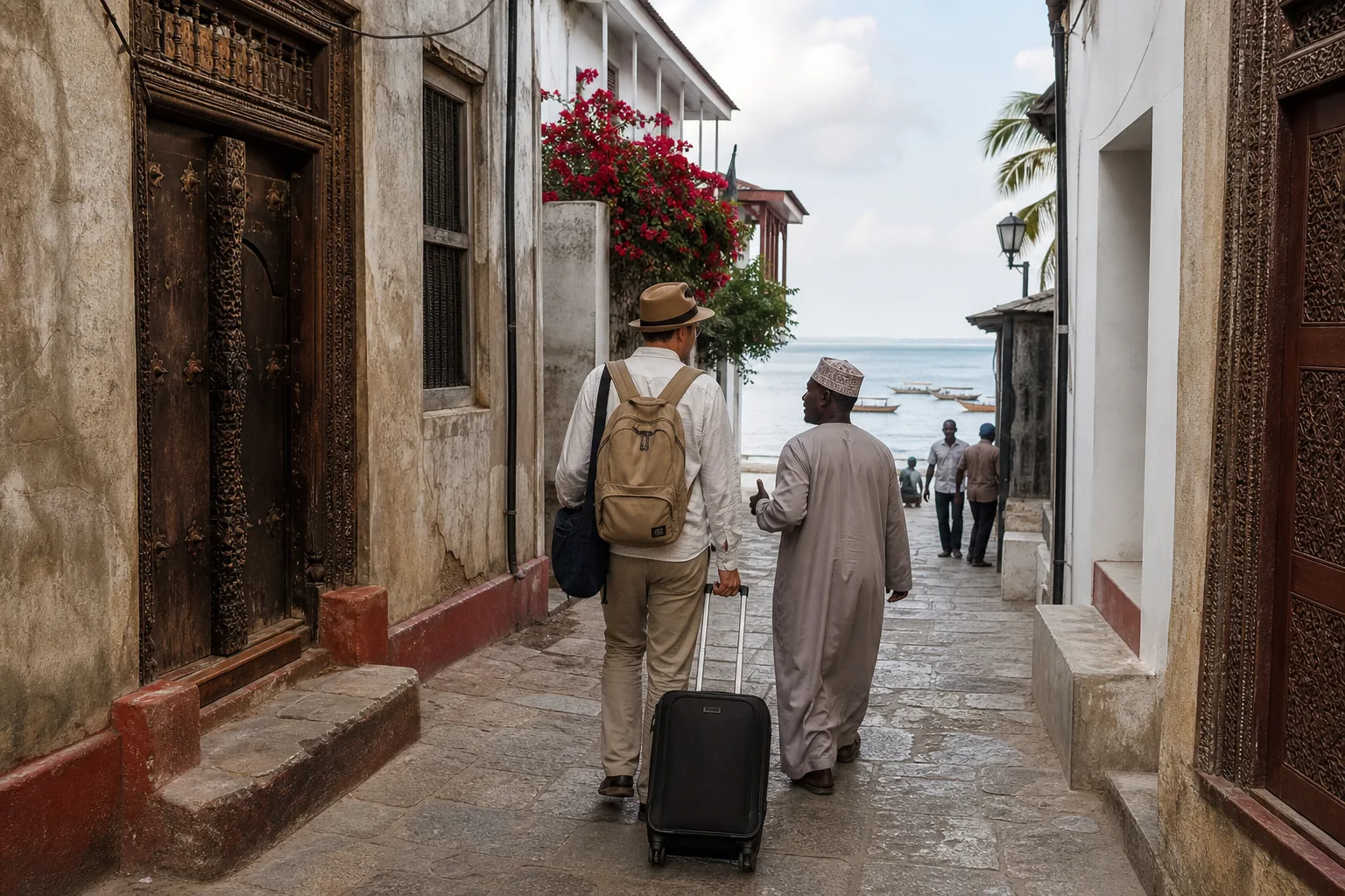 Stone Town Zanzibar hotel access walking streets and waterfront