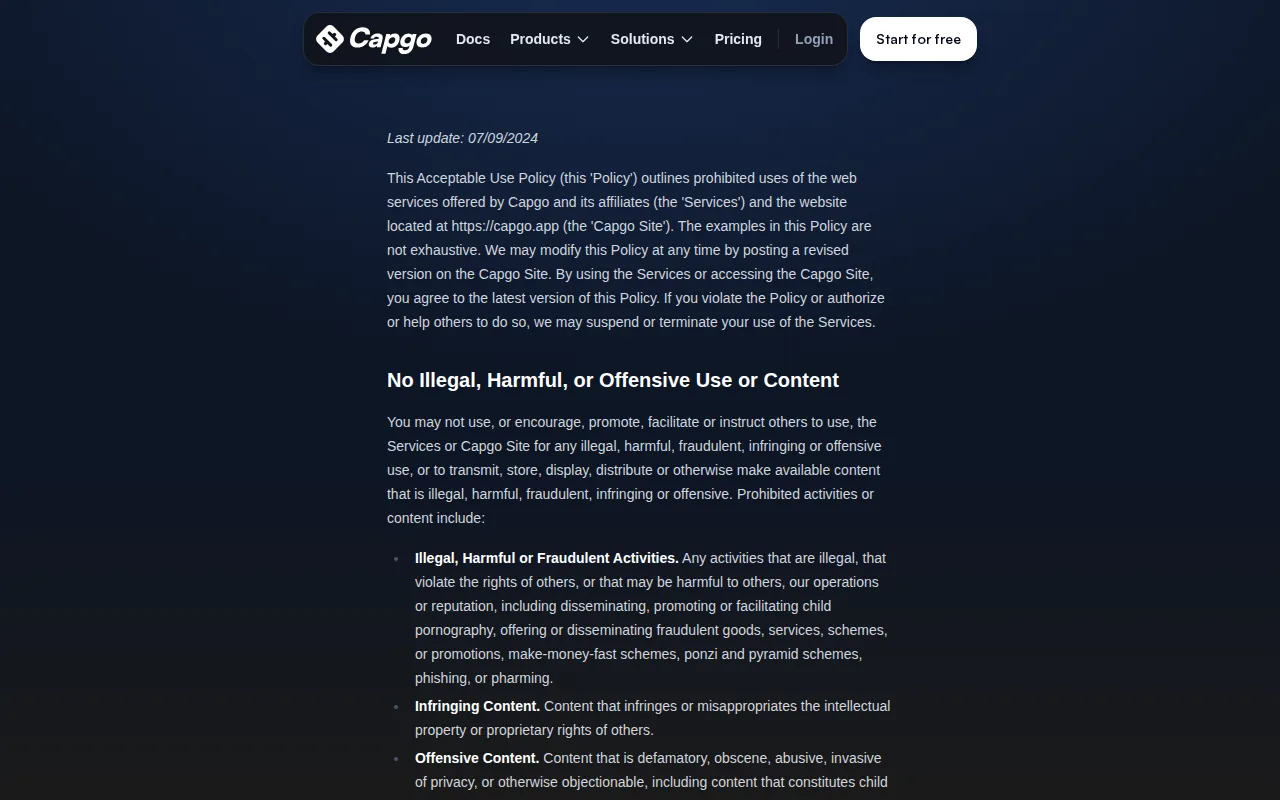 Capgo homepage