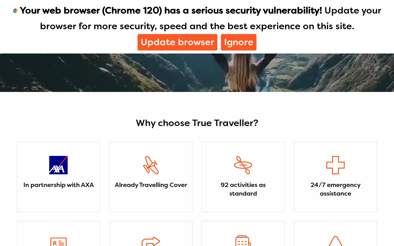 True Traveller: visual reference for 7. True Traveller – Good for Pre-Existing Conditions
