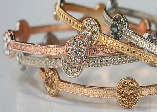 Product photo of Set of Three Fashion Bangle Bracelets. Zirconite