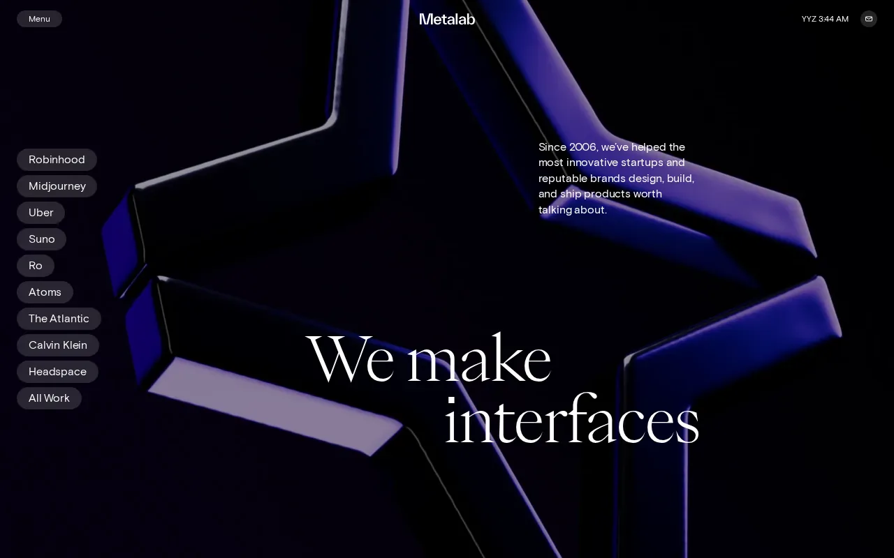 Screenshot of the MetaLab website